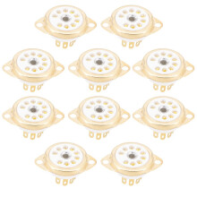 10PCS Ceramic B9A Gold-Plated 9Pin Vacuum Tube Socket Panel Chassis Mount for ECC81 ECC82 ECC83 EL84 6922 Vacuum Tube