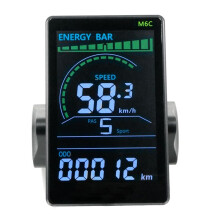 M6C Bicicleta EléCtrica Pantalla LCD Medidor 24V 36V 48V 60V e Scooter Panel LCD Pantalla A Color con USB para Bicicleta EléCtrica de MontañA