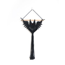 Pipistrello di Halloween nel Macramè da Appendere Alla Parete, Decorazioni Artistiche Geometriche, Ornamento Gotico Intrecciato un Mano per Camera da
