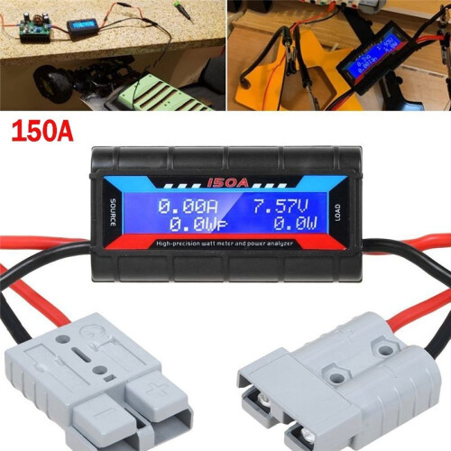 150A LCD Digital Amp Watt Meter Effektanalysator Solar Caravan Meter FöR Anderson Plug Tool BiltillbehöR 2