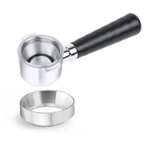 Porte-Filtre à Café Expresso Sans Fond de 51 Mm, Entonnoir MagnéTique pour Expresso pour Porte-Filtre, Anneau de Dosage de 51 Mm
