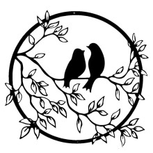 Wandkunst Aus Metall, Vogel auf Ast, Metallvogelwand, Silhouette, Vogelwandkunst, Dekor für Wohnzimmer, Garten, Schlafzimmer, BüRo