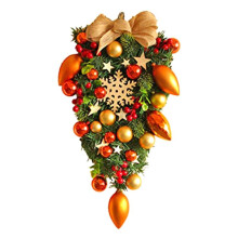 Kerstcadeau voor Het Versieren van Buiten, Kunstmatige Kerst Decoratieve Druppelvormige Kerst Kunstmatige Druppelkrans B