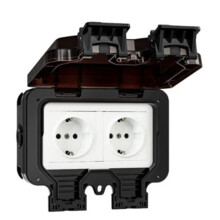 Wasserdichte IP66-Steckdose, 220 V, Schwarzer Wandstecker mit Integriertem Schalter, Elektrisches EU-HaushaltsgeräT (B)