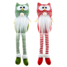 2PCS Owl Gnome Ornaments Knitted Owl Gnome Ornaments for Cartoon Swedish Tomte Owl Toys Huggable Soft for Bed