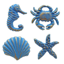 4 Piezas de Manijas de CajóN de Hierro Fundido de Estilo Marino Retro, Herrajes para Armario de Armario de Cocina, Azul