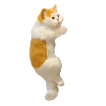 Crafts Simulation Pet Home Decoration Handicrafts Creatives Gift Tv Cats Hanging Cats Yellow-White