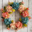 Fall Wreaths for Front Door, Hydrangea Wreath for Wall Window Party Wedding Decor Indoor , Artificial Fall Doors Wreath 5