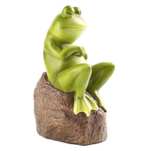 Lustige Frosch-Gartenstatuen-Dekoration, Schlafende Frosch-Gartentierstatue Aus Kunstharz für Den AußEnbereich, Wasserfeste Froschfiguren für Den