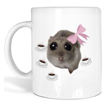 Caneca Hamster Triste Hamster Meme Caneca Hamster Canecas Impressas com Hamster Triste Meme Cuttie Caneca Bom Dia Menina