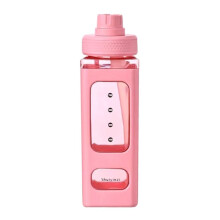 Borraccia D'Acqua Kawaii con Cannuccia Adesivo 3D Simpatico Orsetto Tazza In Plastica con Beccuccio Quadrato In Plastica Gratuita Bicchieri Portatili