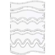 5 Stuks Acryl Golfliniaal Quilten Stencils DIY Tekening Sjabloon Meten op Maat Liniaal Zachte Patchwork Liniaal