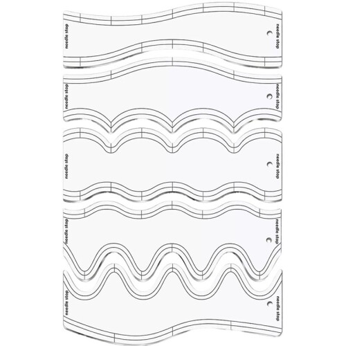 5 Pcs Acrylic Wave Ruler Quilting Stencils DIY Drawing Template Measure Tailor Ruler Soft Patchwork Ruler