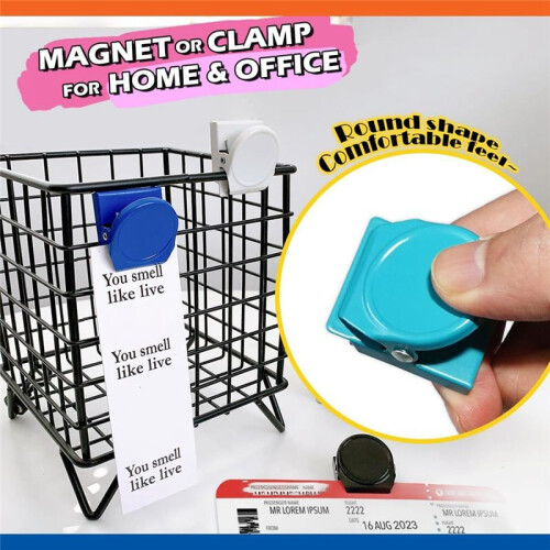 Magnet Clips 9 Pack Magnetic Clips for Classroom Whiteboard Refrigerator Fridge, Assorted Colors 2