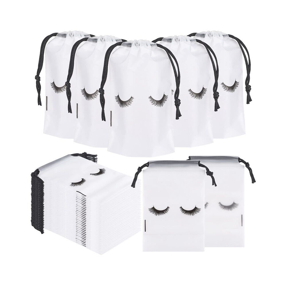 100Pcs Lash Bags for Clients Lash Goodie Bags for Clients Lash Aftercare Bags Eyelash Extensions Makeup Bags Clear