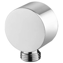 Wall Supply Elbow,Brass Round Wall Mount Shower Hose Connector Accessories G1/2Inch Water Outlet for Shower-Silver