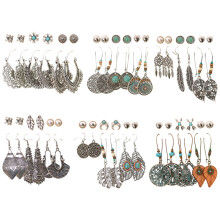 36 Paare Mode Vintage Drop Dangle Ohrringe Set für Frauen MäDchen BöHmische Ohrringe für Geburtstag / Party / Valentinstag Geschenke