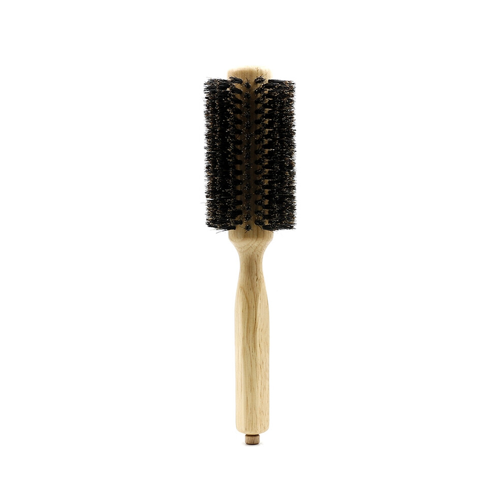 Barber Salon Wood Handle Boar Bristles Round Brush Removable Tail Professional Hairdressing Hair Brush Hair Round Comb 4