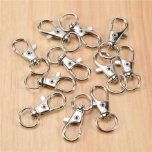 50 Pcs Swivel Clasps Lanyard Snap Hook,Metal Swivel Lanyard Snap Hook Lobster Claw Clasp Silver
