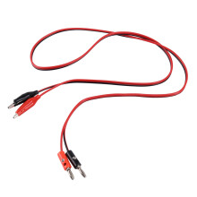 SODIAL (R) 2 Stueck 1m Bananenstecker zu Krokodilklemmen Probe Testkabel - Rot & Schwarz