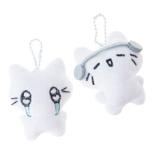 Pack of 2 Plush Hanging Ornament Cats Shape Keychain Pendant