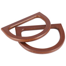 4PCS D-Shaped Wooden Purse Handles, Wood Replacement Handles for DIY Bag Purse Handbags  Clutch Making (Brown)
