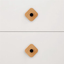 Wood Knobs,6Pcs Natural Wooden Dresser Drawer Knobs Kitchen Cabinet Pulls Handles Square Drawer Dresser Cabinet Handle