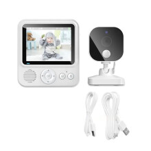 2,8-Zoll-LCD-Video-Babyphone, 2,4 G Kabellose Sicherheits-Babykamera, 2-Wege-Gespräch, Nachtsicht, Temperatur, Babyschrei-Alarm