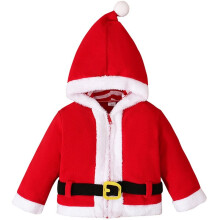 Sudaderas Navideñas para Niños, Estilo Papá Noel, con Capucha, Capa y Cinturón. Disfraces Festivos de Navidad para Niños. 90