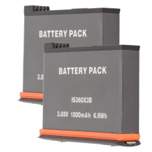 2 pièces de piles lithium-ion pour appareil photo de 1800mAh, 3,85V, compatibles avec Insta X3