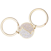Elegant Cherrys Blossom Cat Keychain Charm-white powder 1