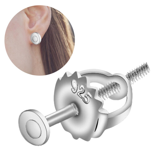 Elegant Screw Backs Replacements Fashionable Earplug-Silver 2