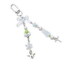 Fashion Bowknot Bear Snowflake Keychain Pendant-Green Style 2