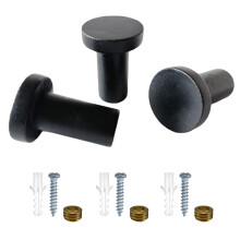 Pack of 6 Black Wall Hook with Screws Strong Hook for Securely