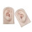 Realistic Soft Silicone Left Right Ear Model-pale yellow 1