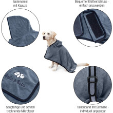 Toalha para cães de porte médio e grande, roupão de banho para cães em microfibra superabsorvente e de secagem rápida, roupão macio e