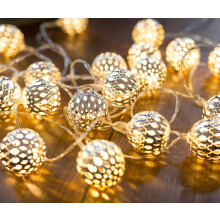Guirlande lumineuse à globes blanc chaud, style marocain, idéale pour la décoration intérieure, éclairage décoratif LED à faible consommation