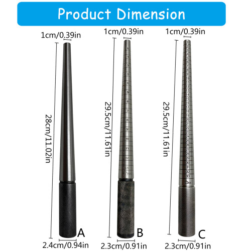 Versatile Rings Sizing Mandrel Accessory for Jewelry-No scale A 2