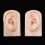Realistic Soft Silicone Left Right Ear Model-pale yellow 2