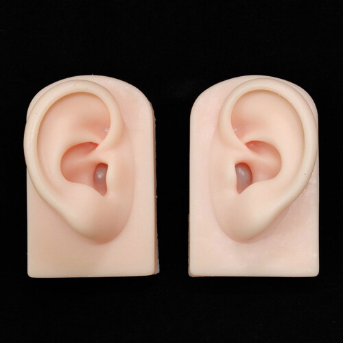 Realistic Soft Silicone Left Right Ear Model-pale yellow 1