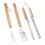 Ensemble d'outils de barbecue avec manche en bois, ustensiles de 4