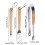 Ensemble d'outils de barbecue avec manche en bois, ustensiles de 3