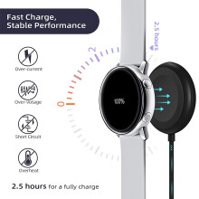 Chargeur rapide pour montre Samsung, chargeur USB-C à fixation magnétique, station de charge ultra-rapide avec protection de sécurité, large