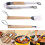 Ensemble d'outils de barbecue avec manche en bois, ustensiles de 2
