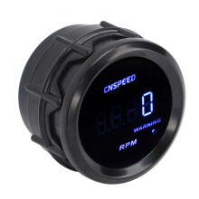 Ultraschlanker digitaler Tachometer für Autos, 52mm, 12V, 0-9999 U / min, blauer Bildschirm