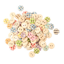 Boutons décoratifs ronds en bois de poirier écologique, couleurs assorties, accessoires de couture robustes et durables, design peint, fournitures