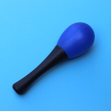 Blauer Maracas-Spielzeug: Sicheres Kunststoff-Handperkussionsinstrument für Kinder