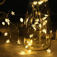 Decorações para ambientes internos e externos, luzes de cordão estreladas alimentadas por bateria com função de memória para projetos criativos