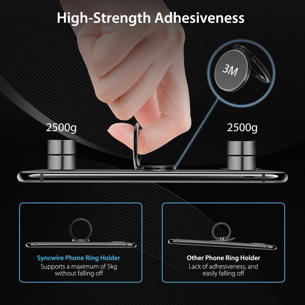 Phone Ring Holder, Universal Compatibility Metal Finger Grip For 360 Degree Rotation Cellphone Stand, Powerful Magnetic Force Secure Phone Grip For 9169997020925
