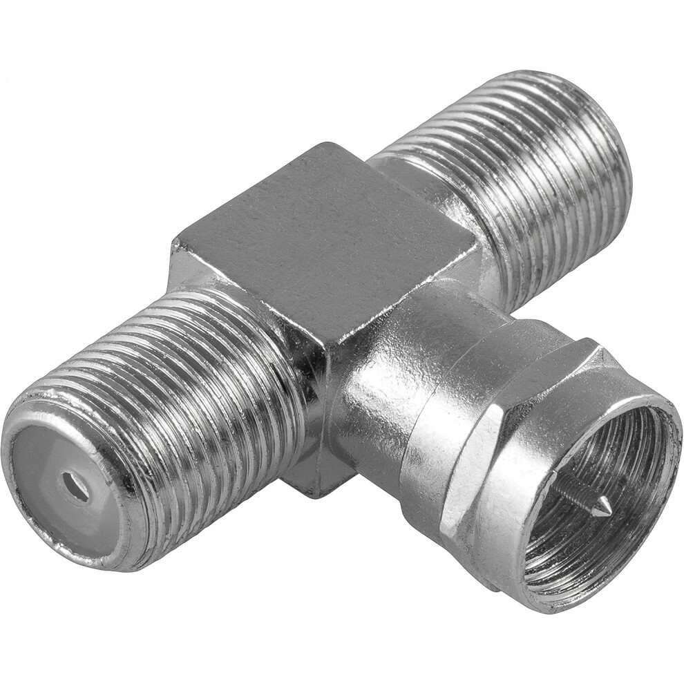 Home Theater Enhancement, 3 Way Connector F Type Coaxial Connectors For Seamless Signal Distribution, High Quality Zinc Alloy Ensuring Durability And 9169997020987